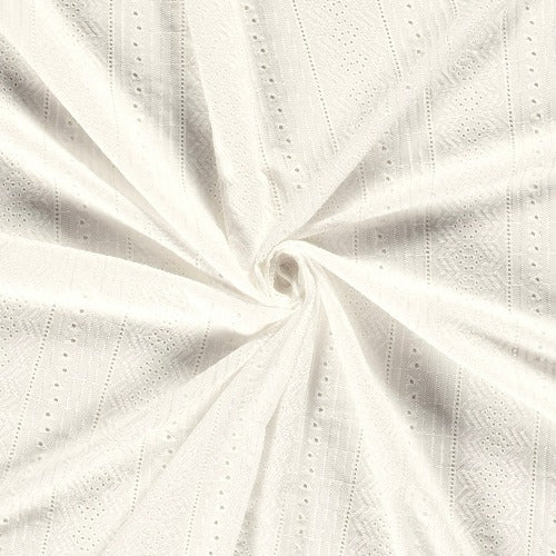 Rest Bomull Voile - Broderi Offwhite 120cm