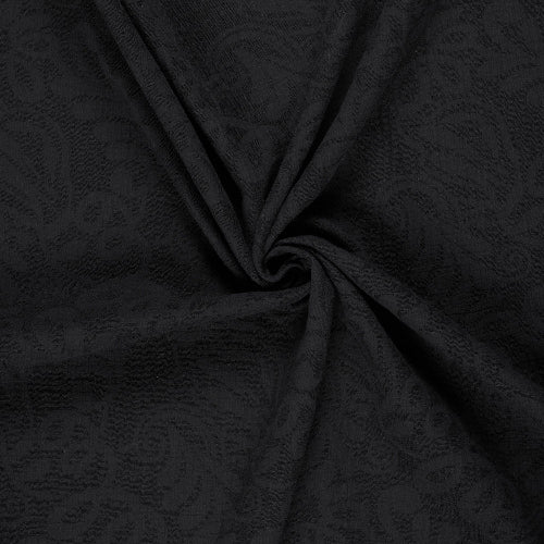 Crinkle Jacquard - Blader, Svart
