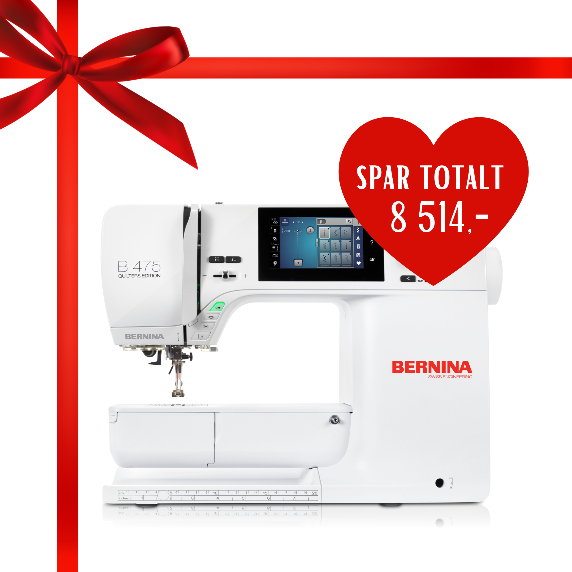 Kampanje og NYHET!  BERNINA B475 QE inkl. Bonus pakke