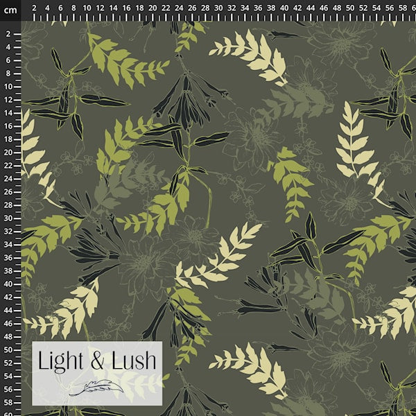 Twill Vevd Viskose - Light & Lush, Blad Khaki