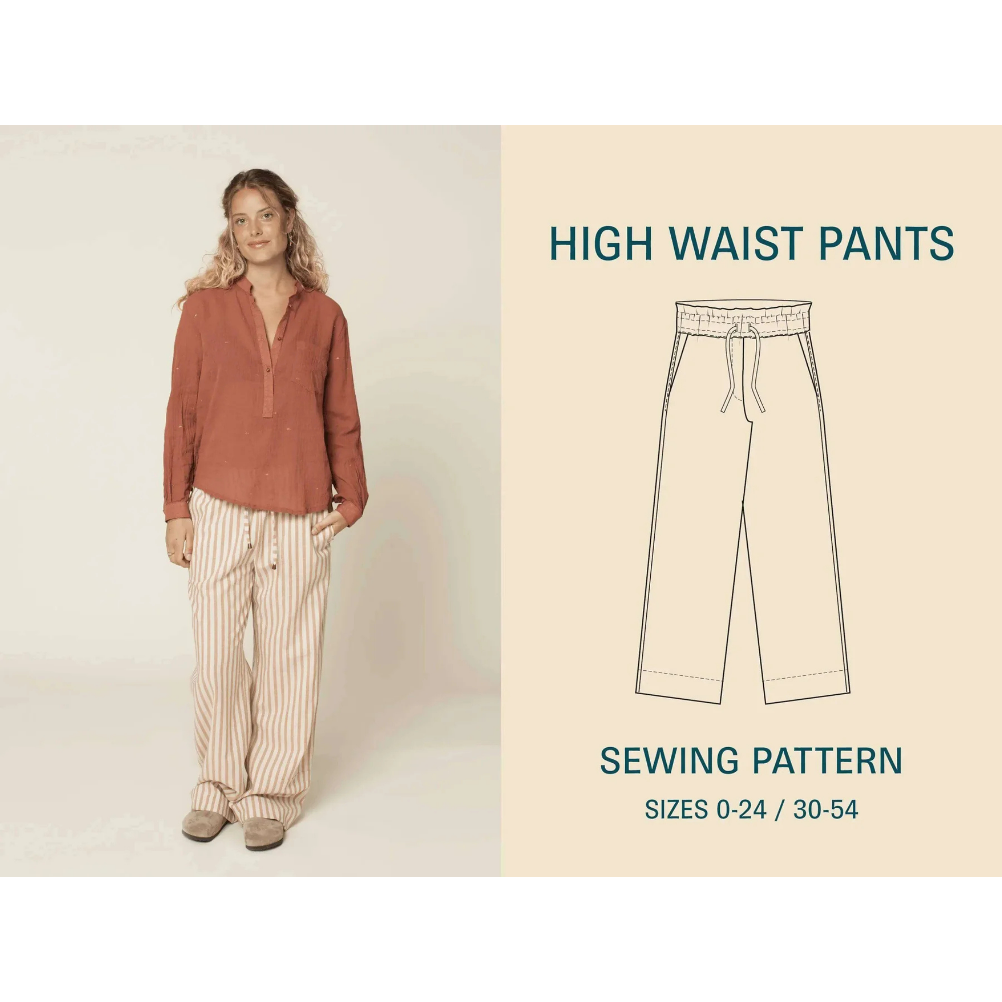 Wardrobe by Me - High Waist Bukse, Dame Papirmønster