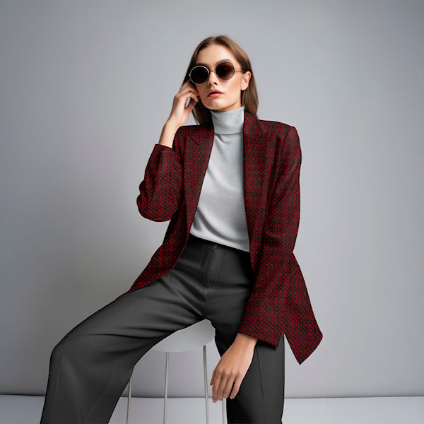 Jakkestoff - Jacquard Chanel look Rød