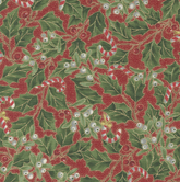 Moda Fabrics Merry Manor Metallic jule rød