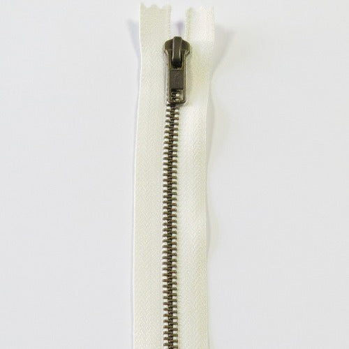 YKK Glidelås Metall 12cm Offwhite