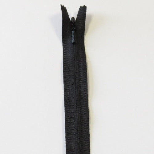 Usynlig Glidelås 20cm (4mm), Svart
