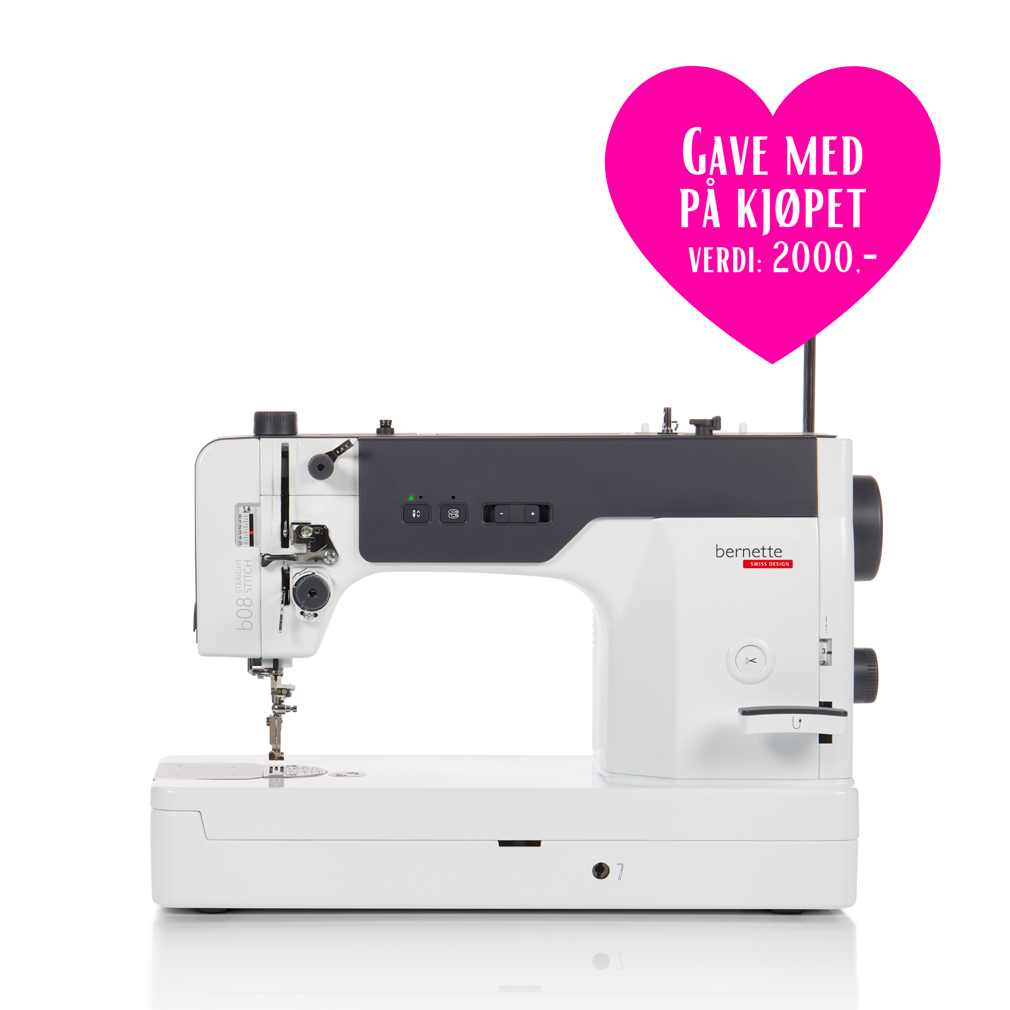 Kampanje! bernette 08 Heavy Duty Rettsømsmaskin Professional inkl. bonuspakke