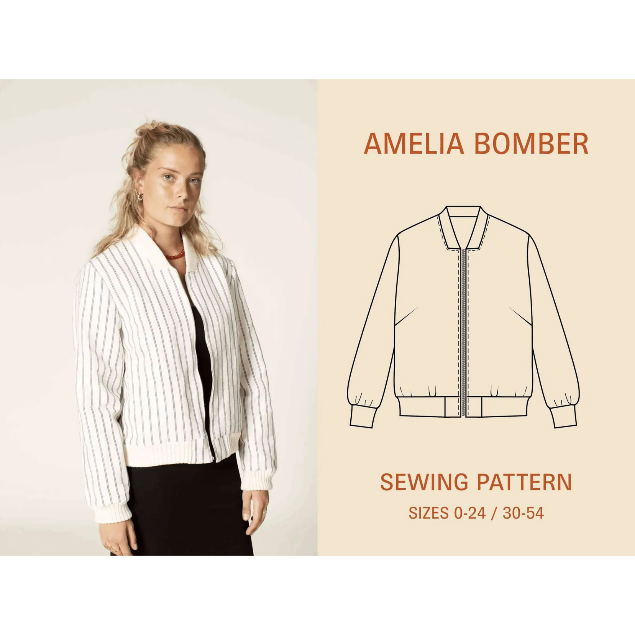 Wardrobe by Me - Dame Amelia Bomber papirmønster Papir Mønster