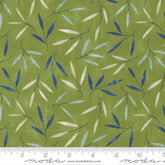 Bomull - Collage Leaf grønn