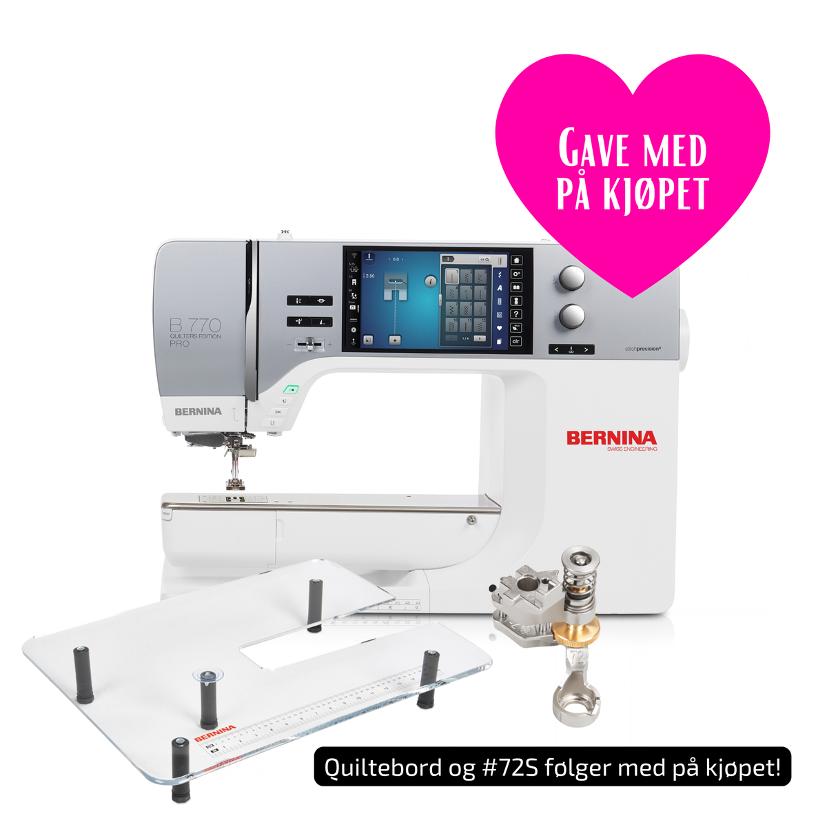 Kampanje! BERNINA 770 QE Pro inkl. Quiltebord & #72S