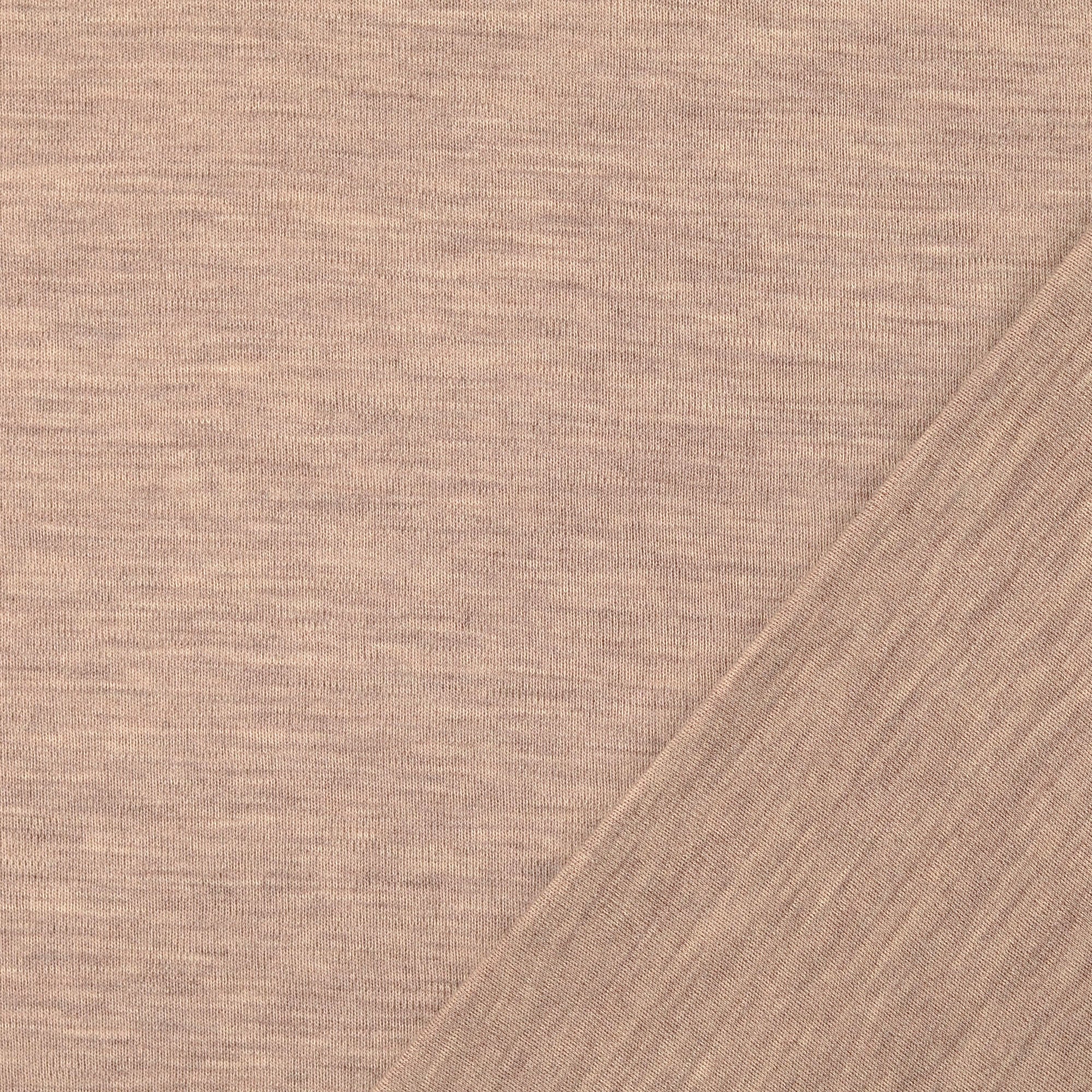 Merinoull Jersey - Melert mørk Beige
