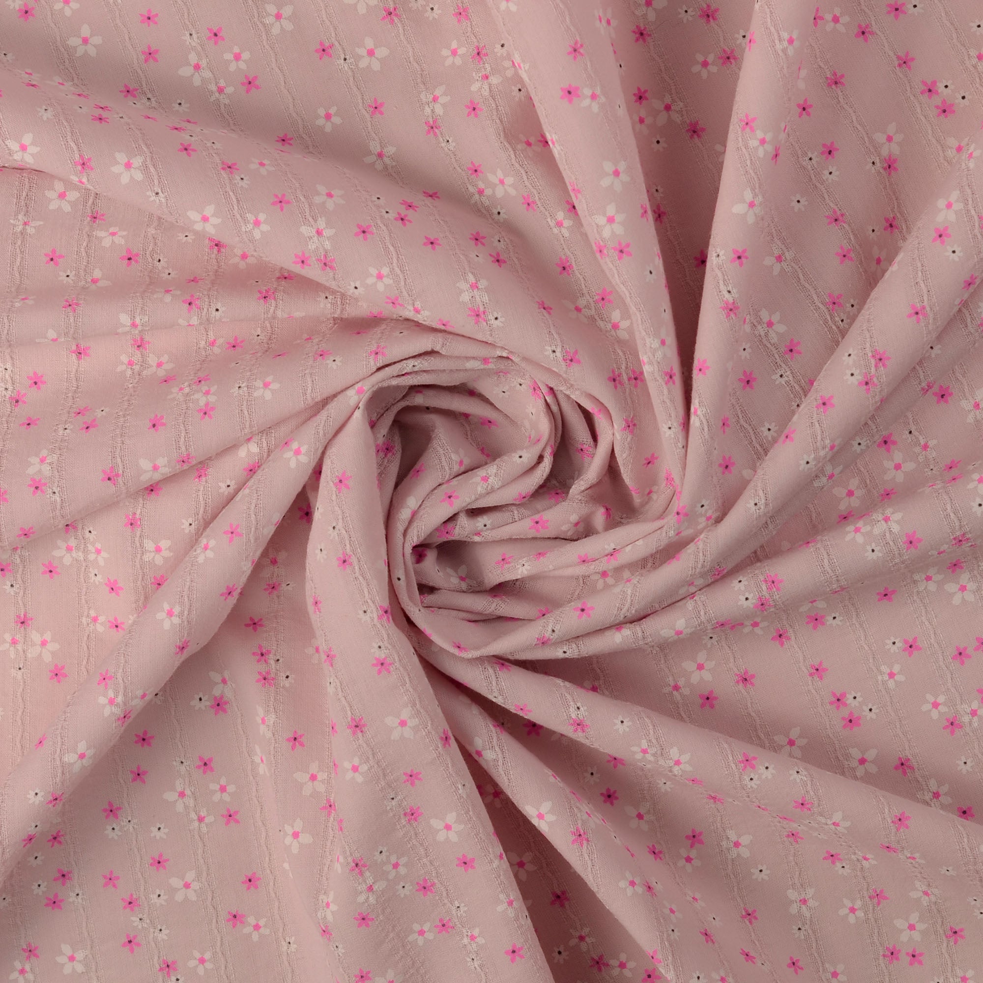 Bomull Voile - små blomster gammelrosa