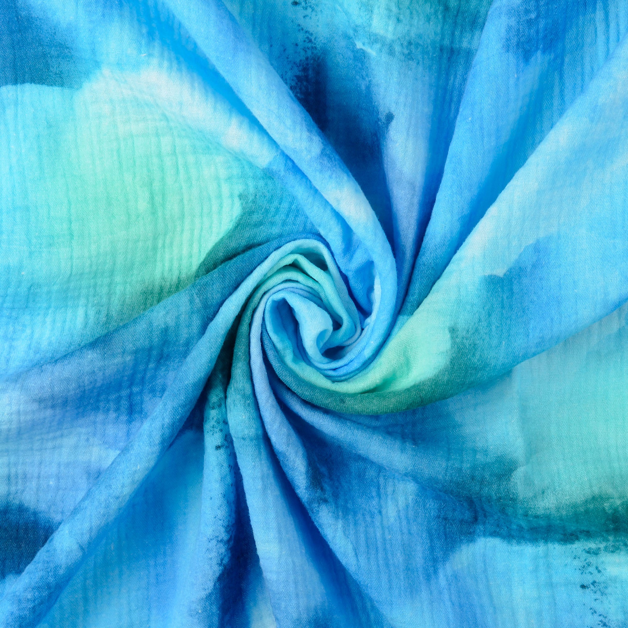 Musselin - Batikk Blå