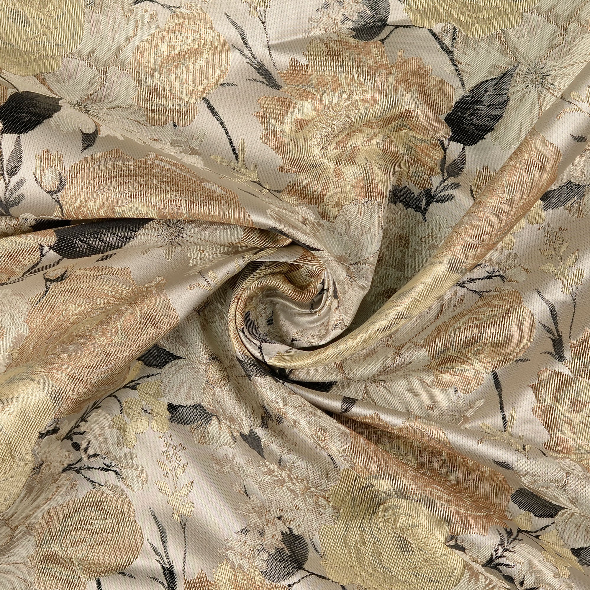 Jacquard / Brokade - Blomster, Beige