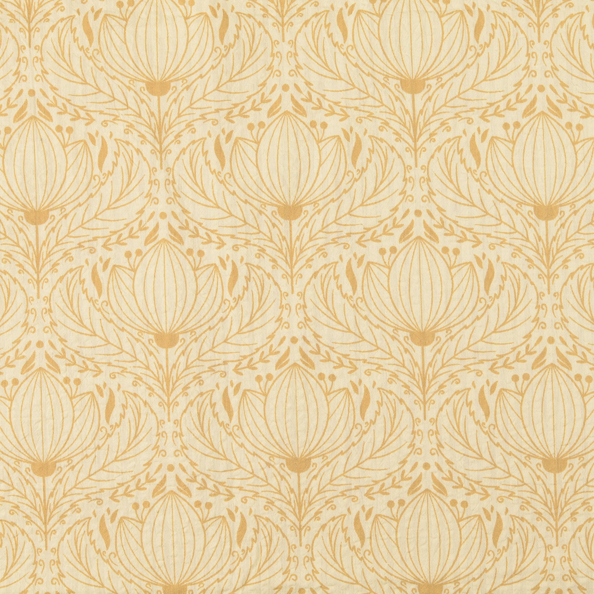Beklednings Bomull - Vintage Seersucker Blomster, Beige