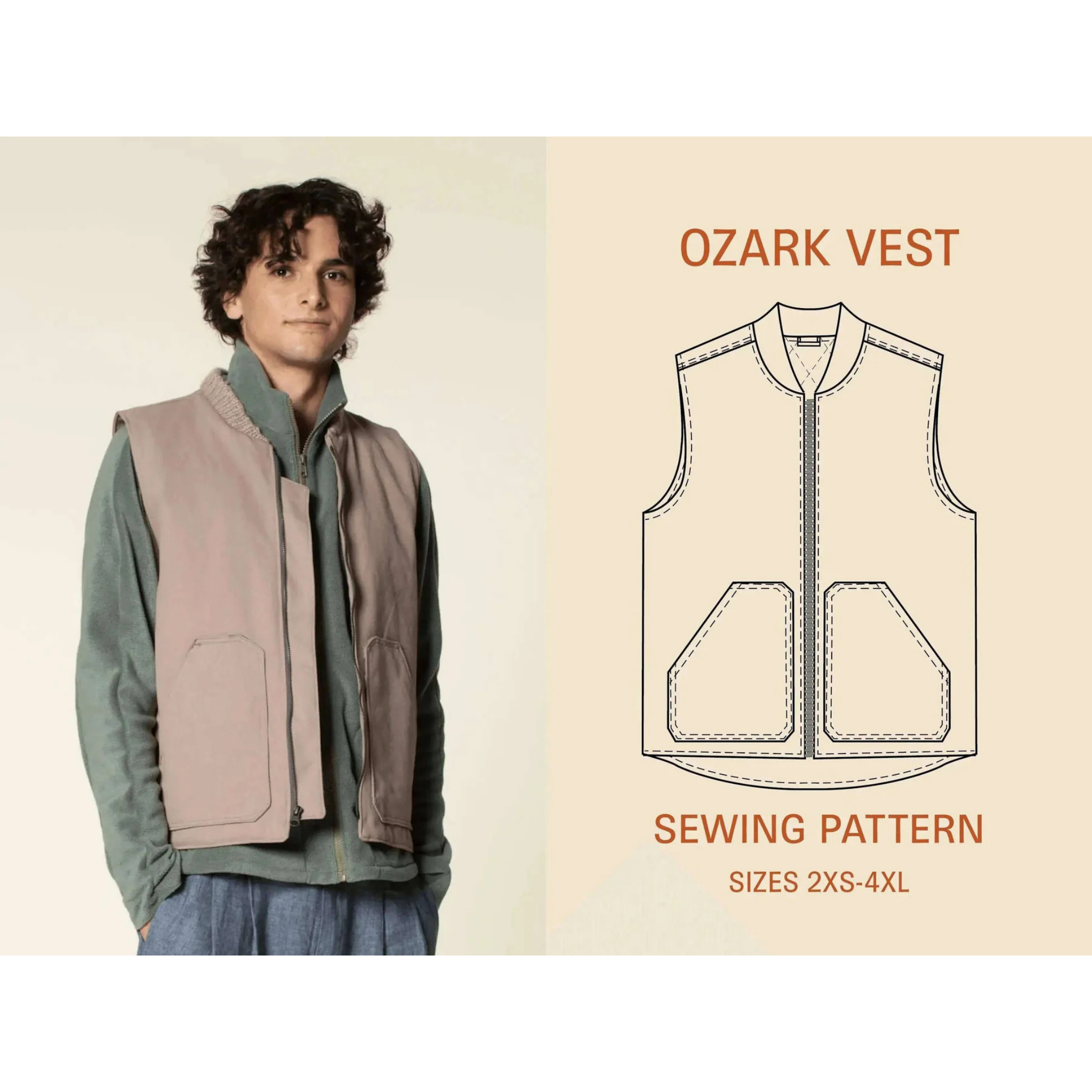 Wardrobe by Me - The Ozark Vest, Herre Papir Mønster