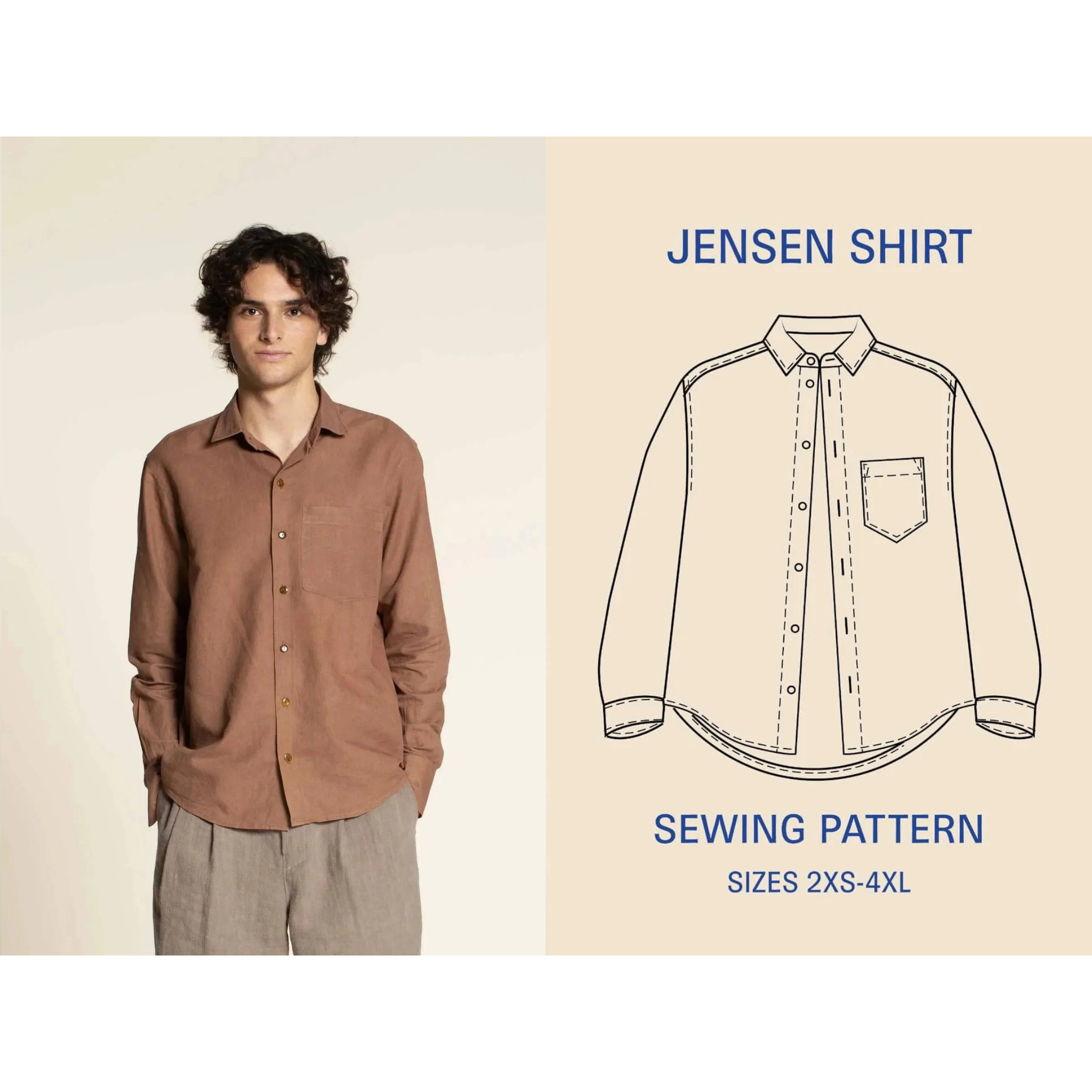 Wardrobe by Me - Jensen Skjorte, Herre Papir Mønster