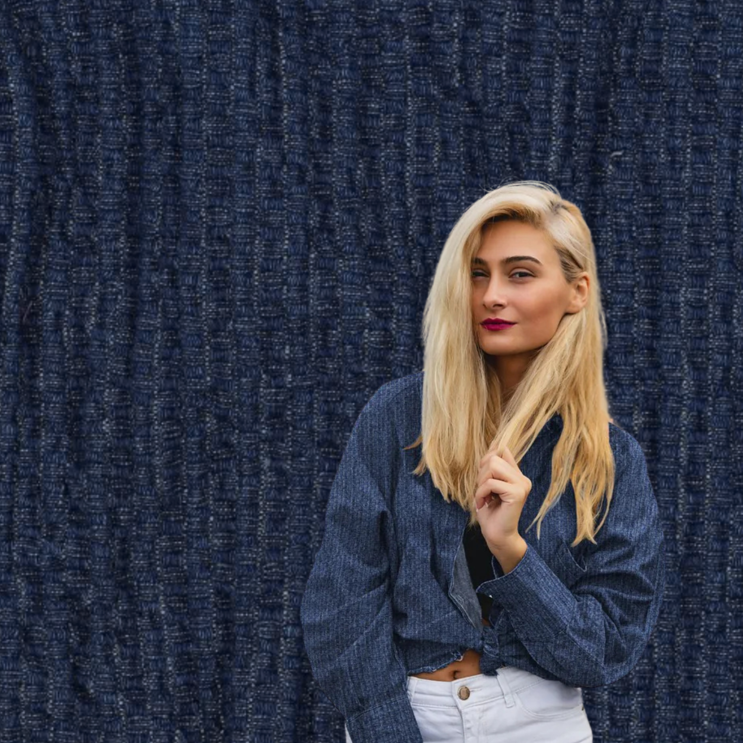 Denim Jeans med Struktur