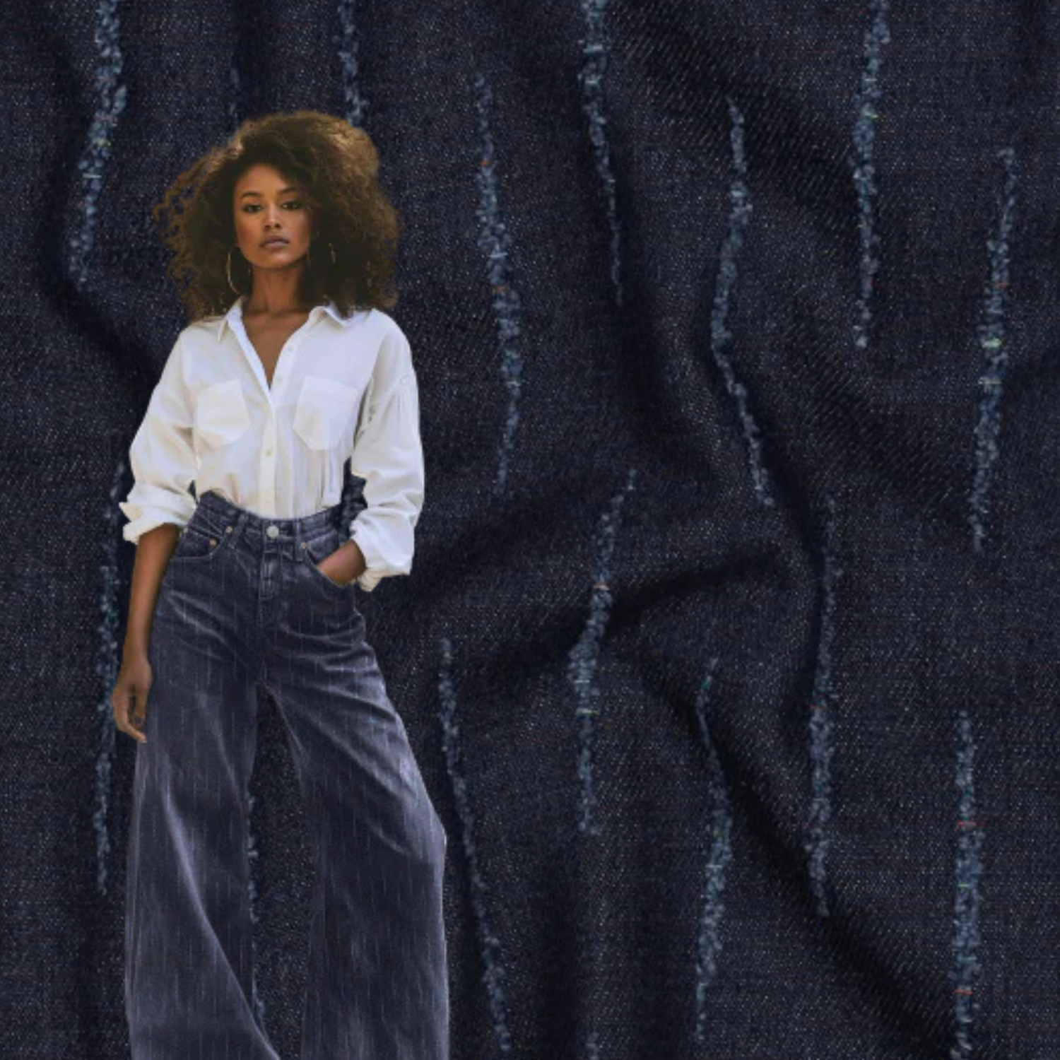 Denim Jacquard - Indigo Blå
