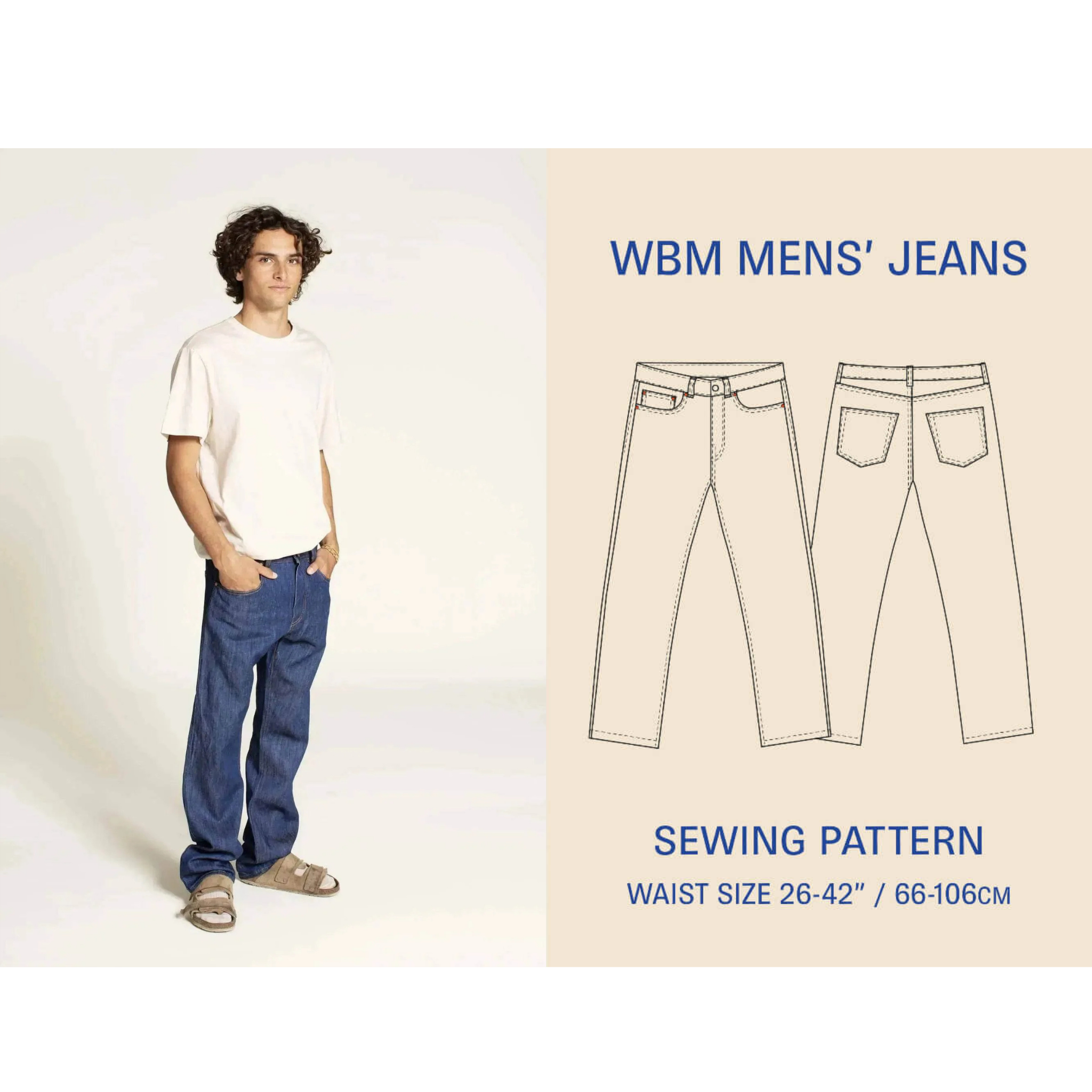Wardrobe by Me - Five-pocket Jeans, Herre Papir Mønster