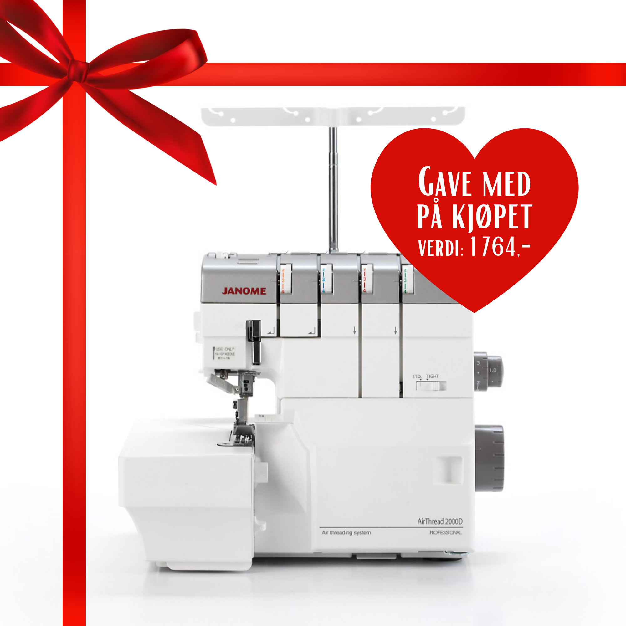 Kampanje! Janome AirThread 2000D inkl. bonuspakke