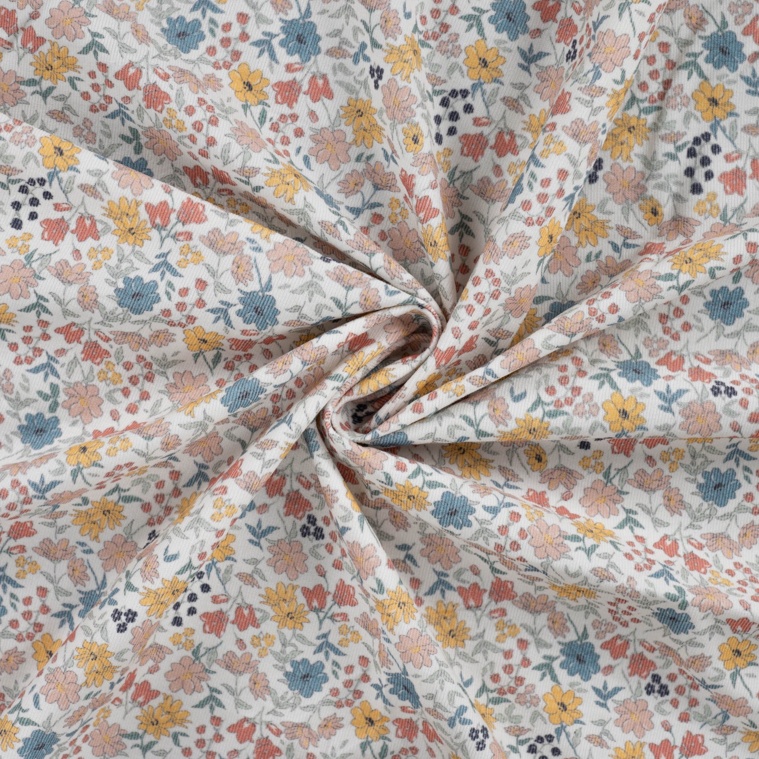 Baby Kordfløyel - Digi Blomster pastel