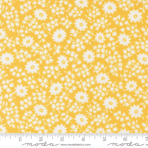 Bomull - 30s Playtime små blomster gul