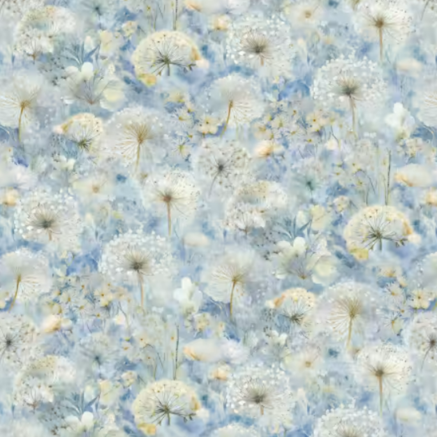 Bomull - Løvetann lys blå