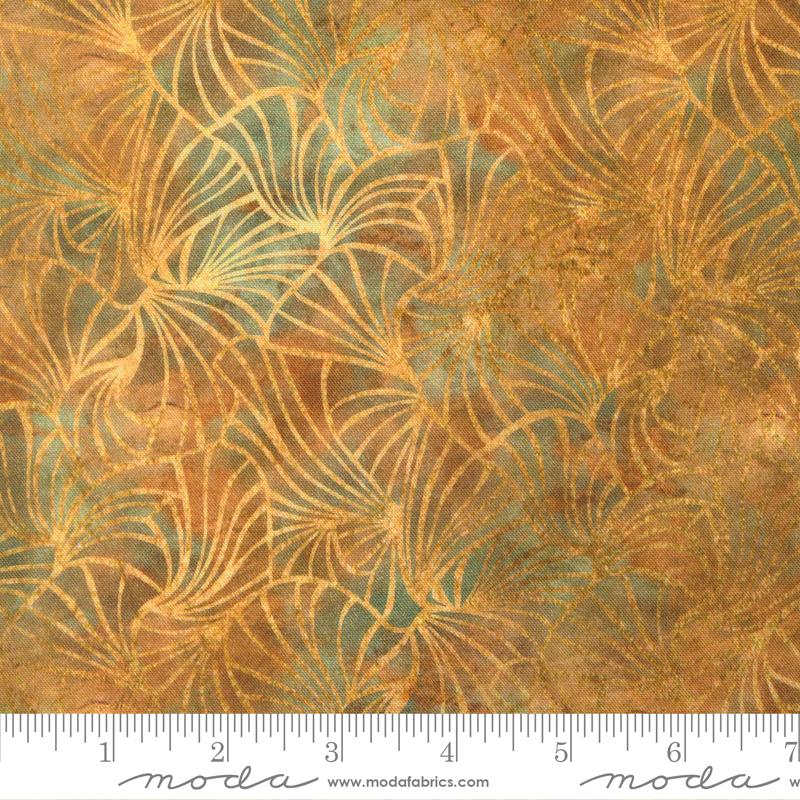 Bomull - Moda Tranquil Patina Glolden blomster