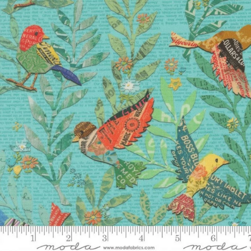 Bomull - Paper Hamlet Fugler Aqua