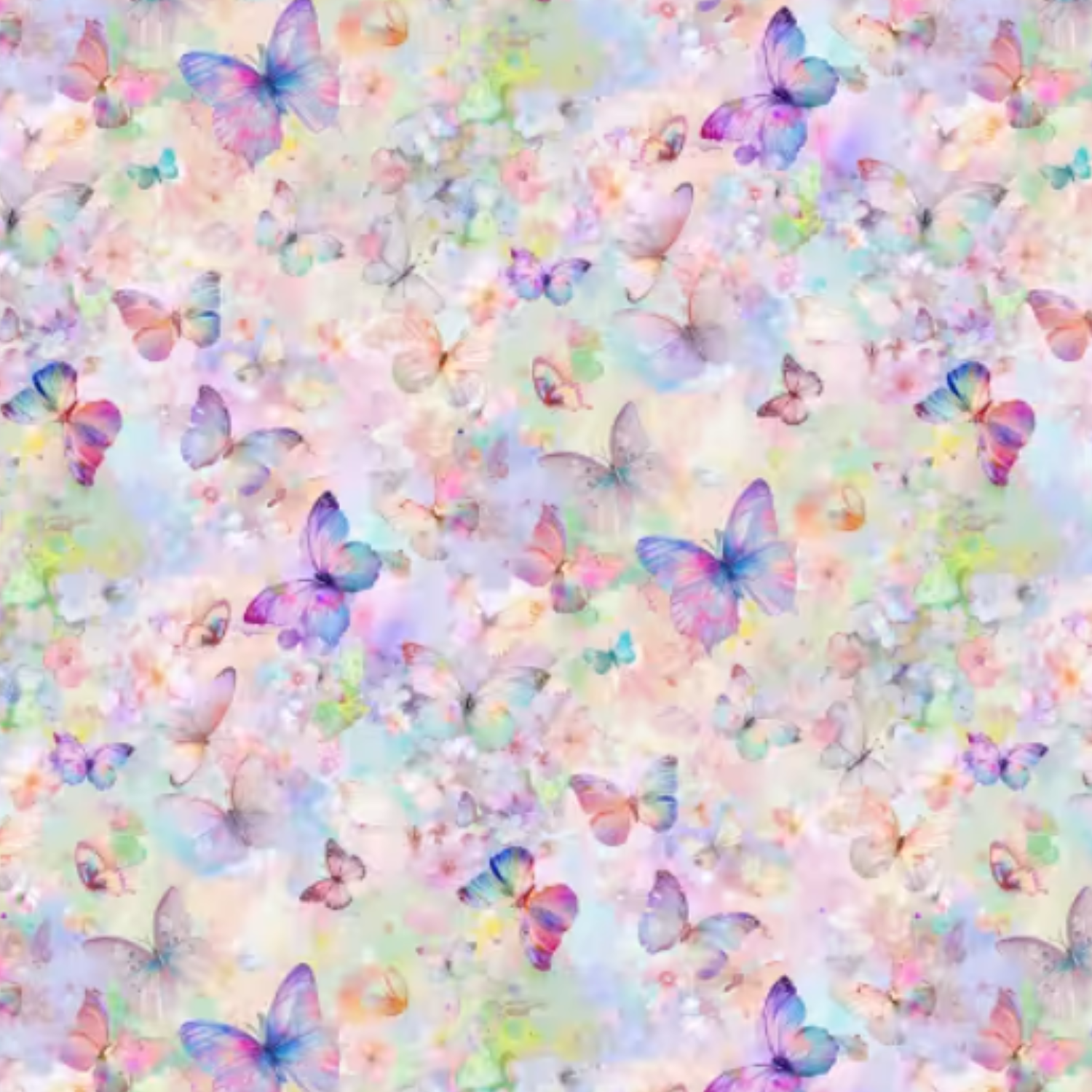 Bomull - Sommerfugler pastel