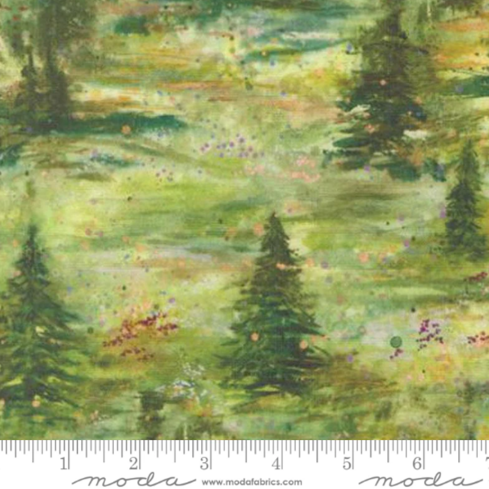 Bomull -  Wanderlust, Skog Mørk grønn