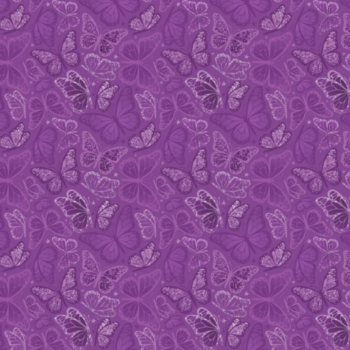 Bomull - Sommerfugler lilla