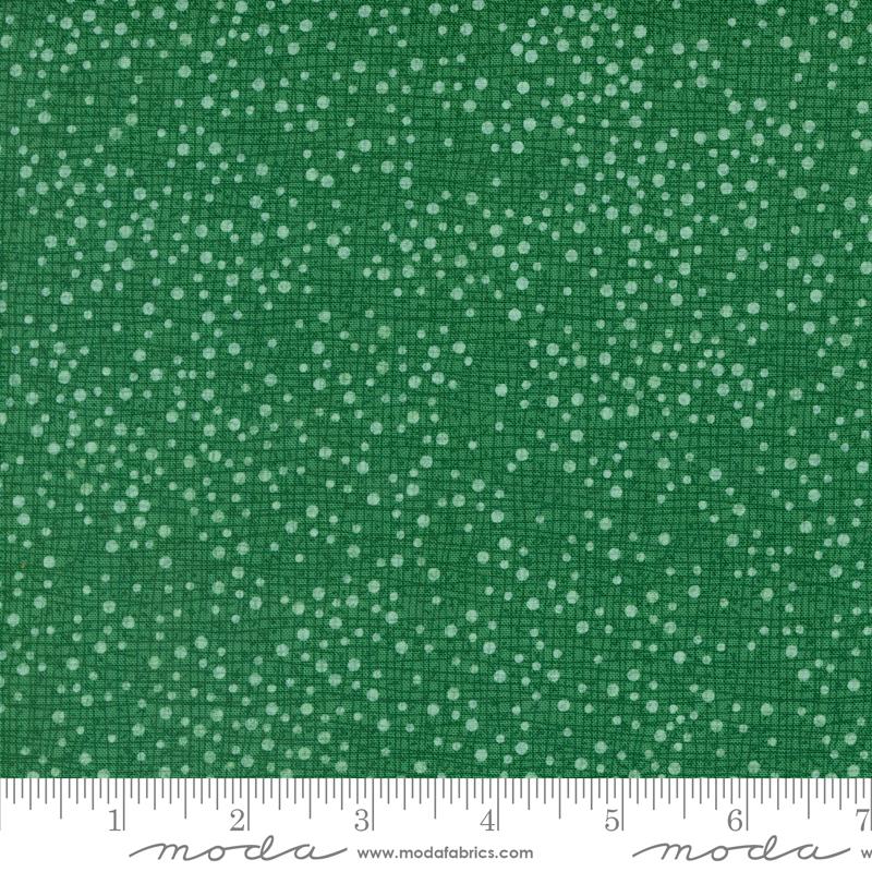 Bomull - Dotty Thatched Blizzard Furugrønn
