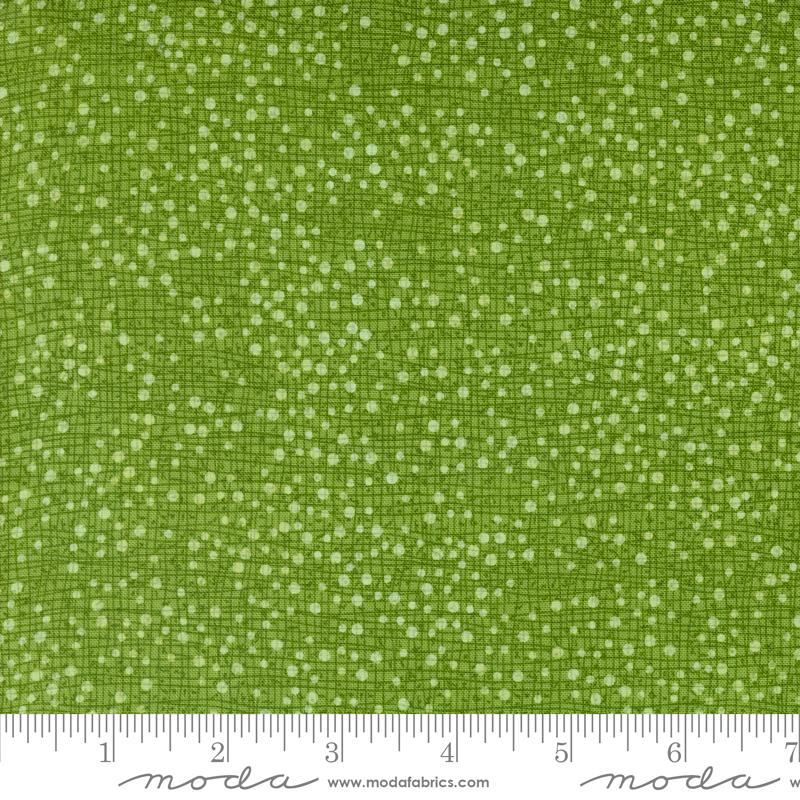 Bomull - Dotty Thatched Blizzard Gressgrønn