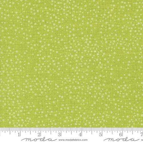 Bomull - Dotty Thatched Blizzard Lime Grønn