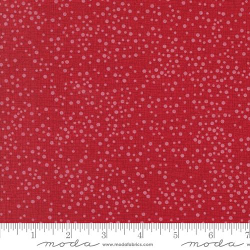 Bomull - Dotty Thatched Blizzard Rød