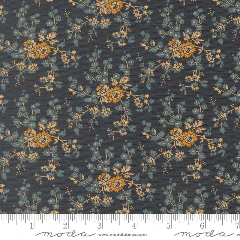 Bomull - Miss Mollie blomster Indigo blå