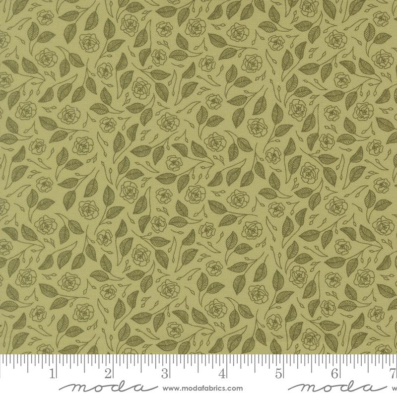 Bomull - Petalush Lush blomster grønn