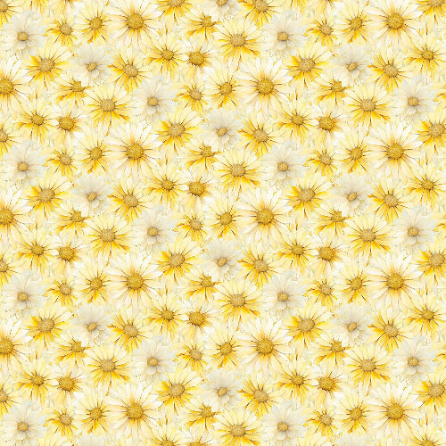 Bomull - Tusenfryd blomster
