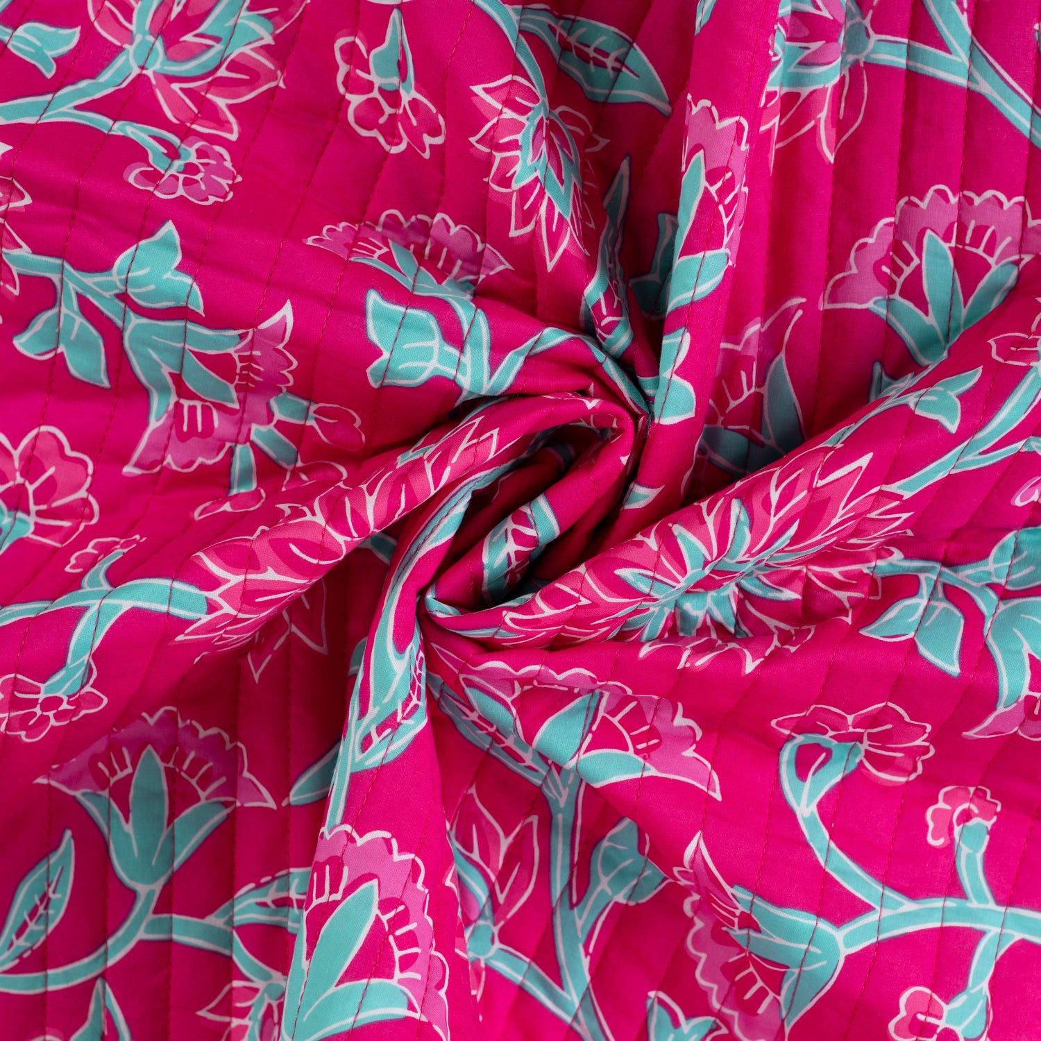 Bomull Voile - Blomster Fuksia