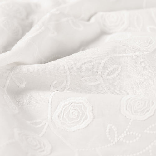 Bomull Voile - Broderi Roser