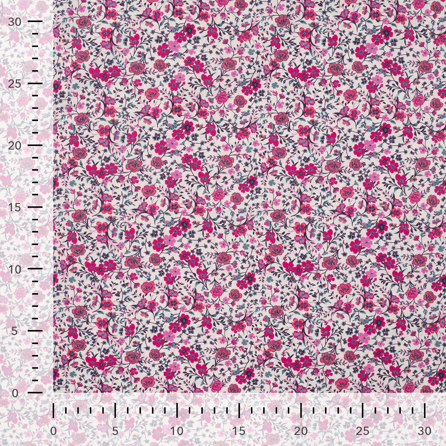 Bomull Voile - små blomster rosa