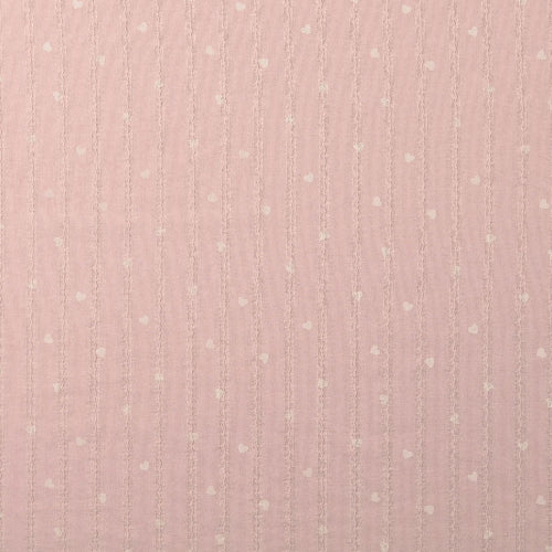 Bomull Voile - små hjerter gammelrosa