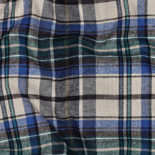 Bomull Yarn Dyed Flanell- Ruter, blå og grå