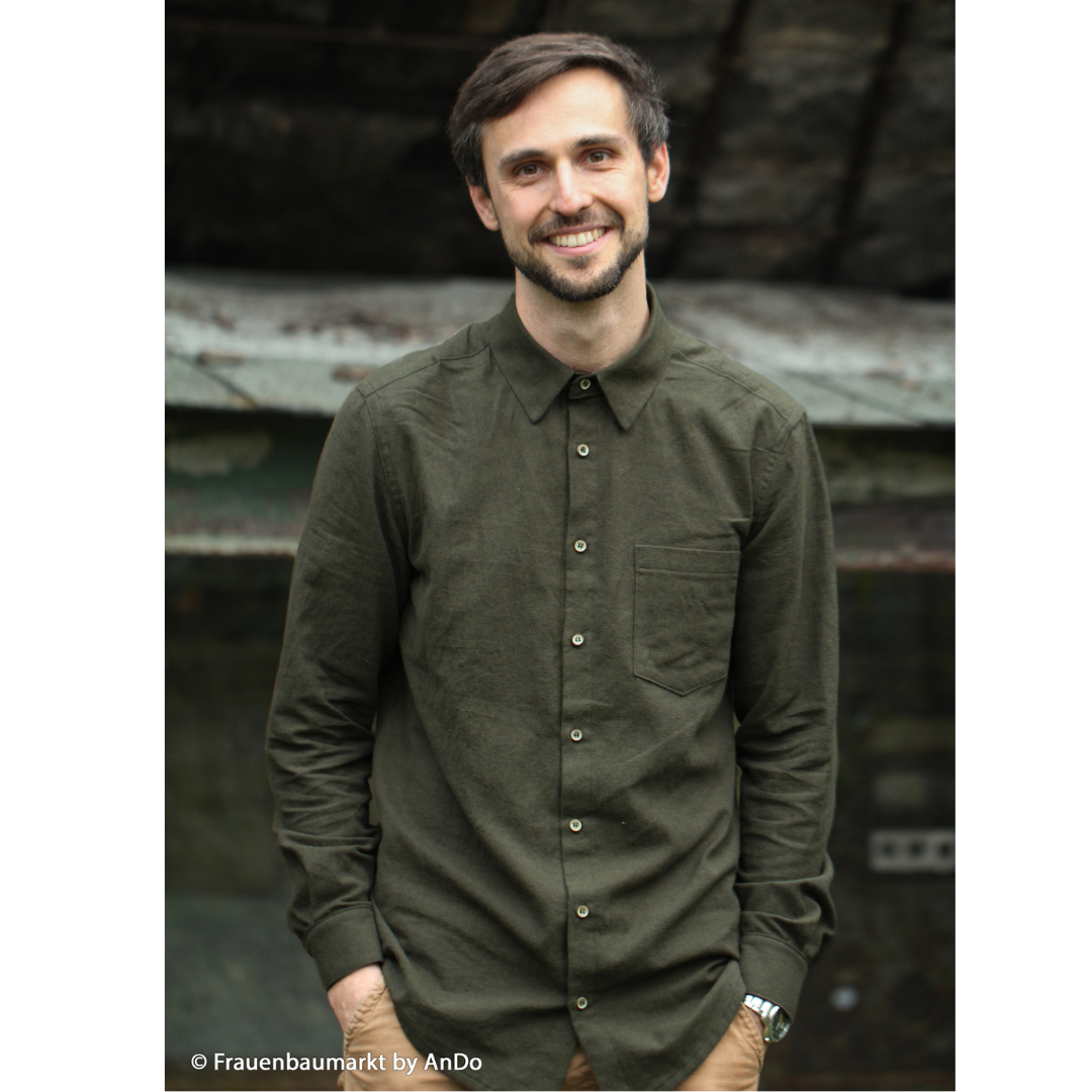 Bomullsflanell - Hudson melert Khaki