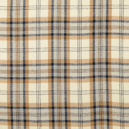 Bomullsflanell - Rutete Beige og Marineblå