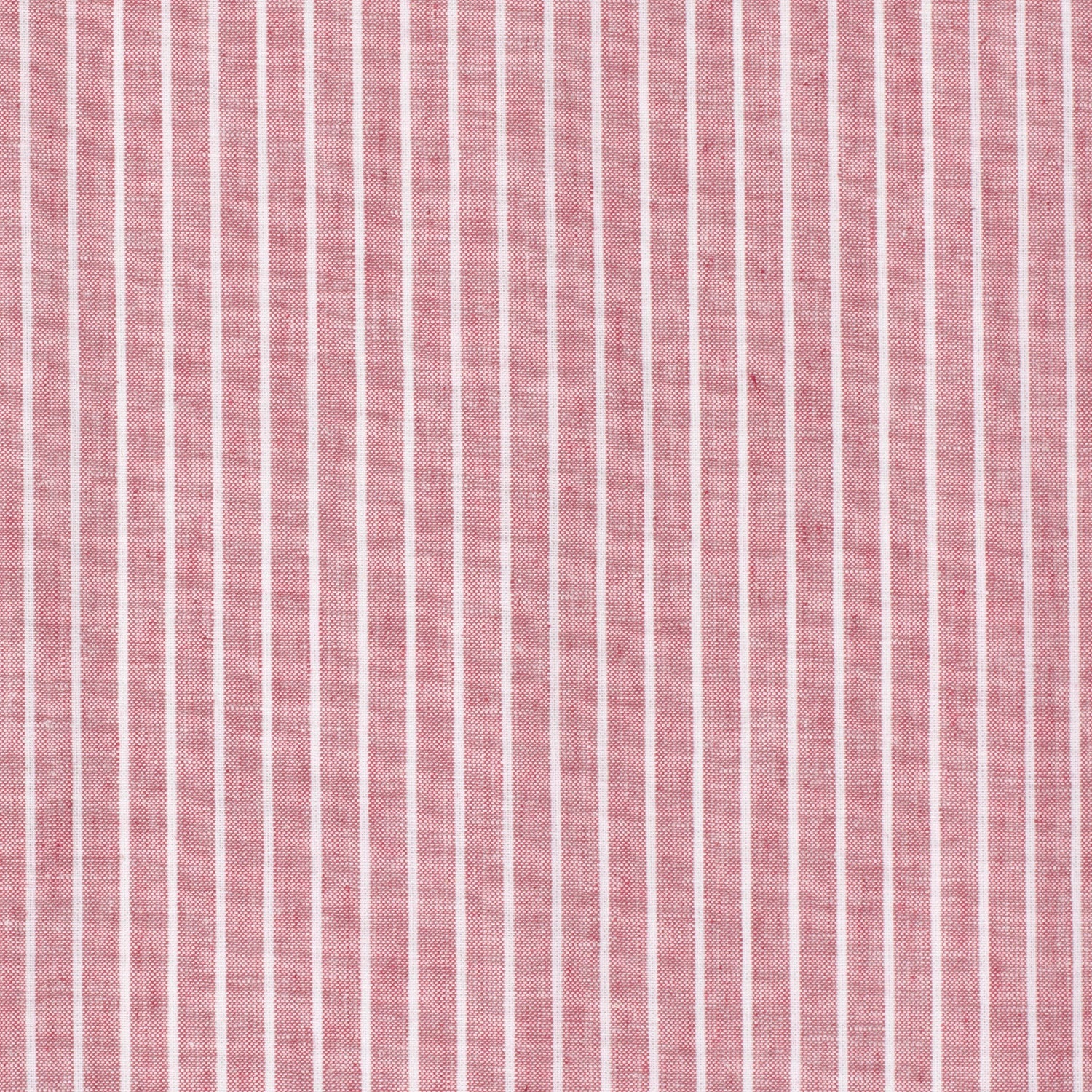 Chambray Lin Bomull - Striper, rød