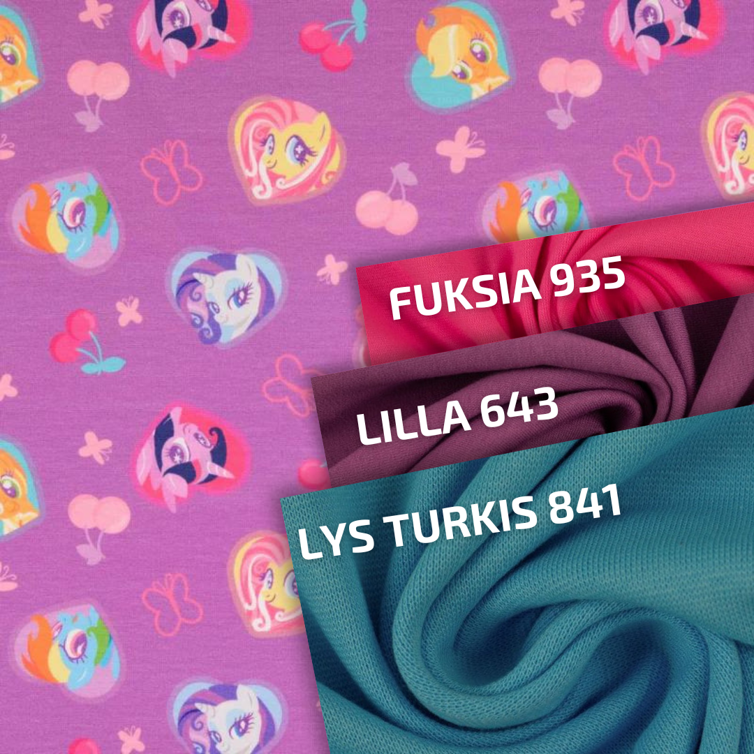 Reste Jersey - Digital My little pony lilla 38cm