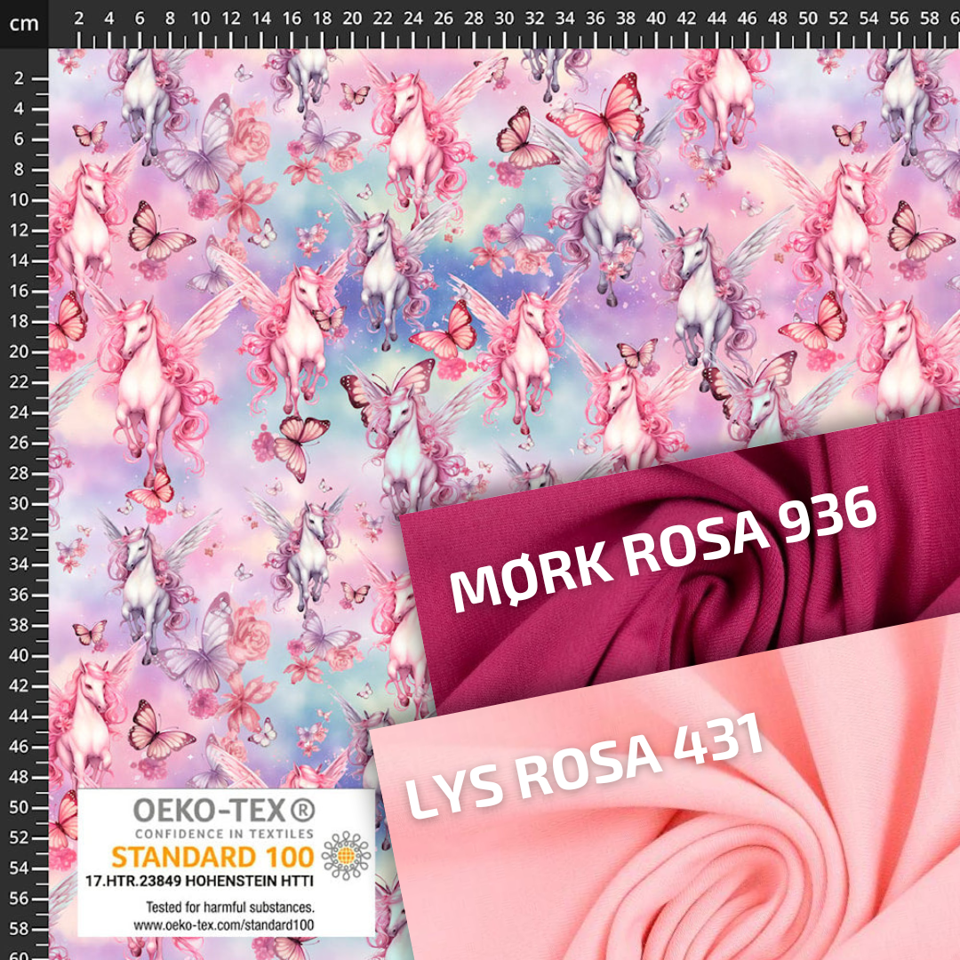 Reste Jersey - Enhjørninger Rosa 65cm