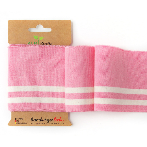 Cuff Me Bold, Lys Rosa med Hvite Striper